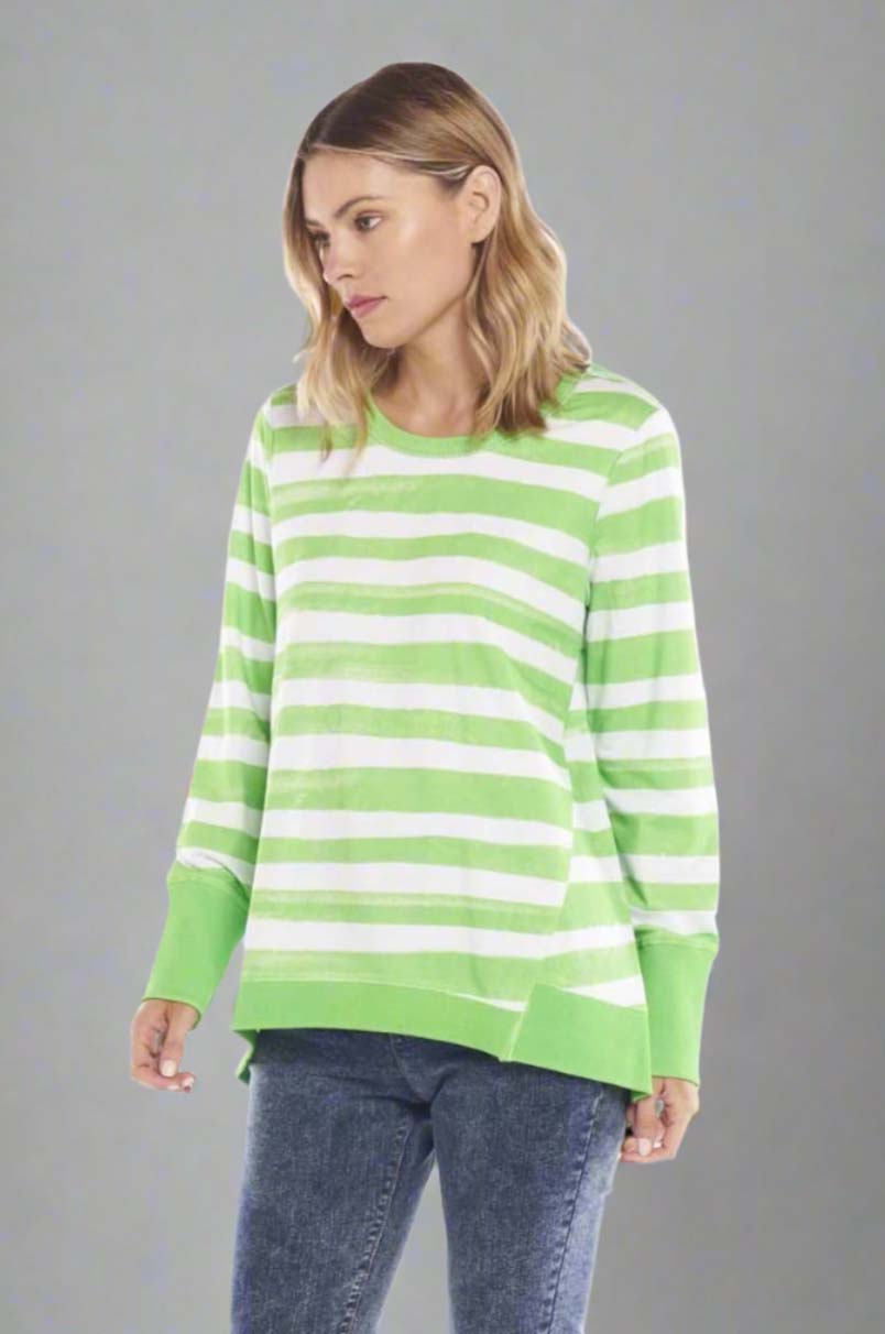 Betty Basics Dolly Sweater in Parakeet Brushstroke Stripe – Hey Sara