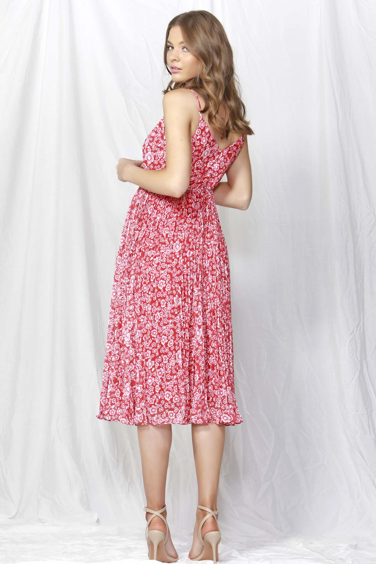 Fate + Becker Lille Pleated Wrap Dress in Positano Print