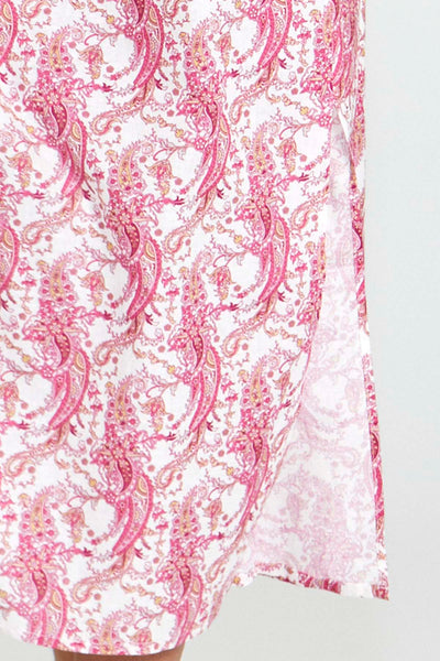 Sass Jemima Midi Skirt in Pink Paisley