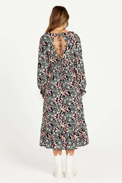 Sass June Long Sleeve Midi Dress in Patchwork Floral