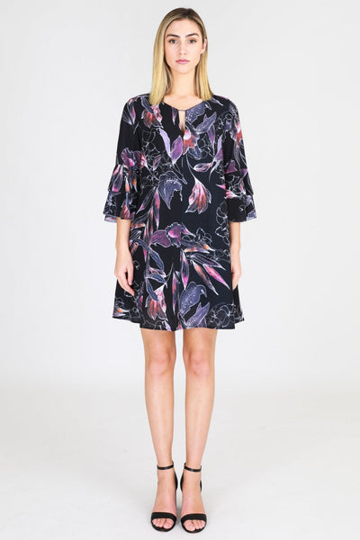 3rd Love Ruffle Sleeve Dress in Leaf Print - Hey Sara