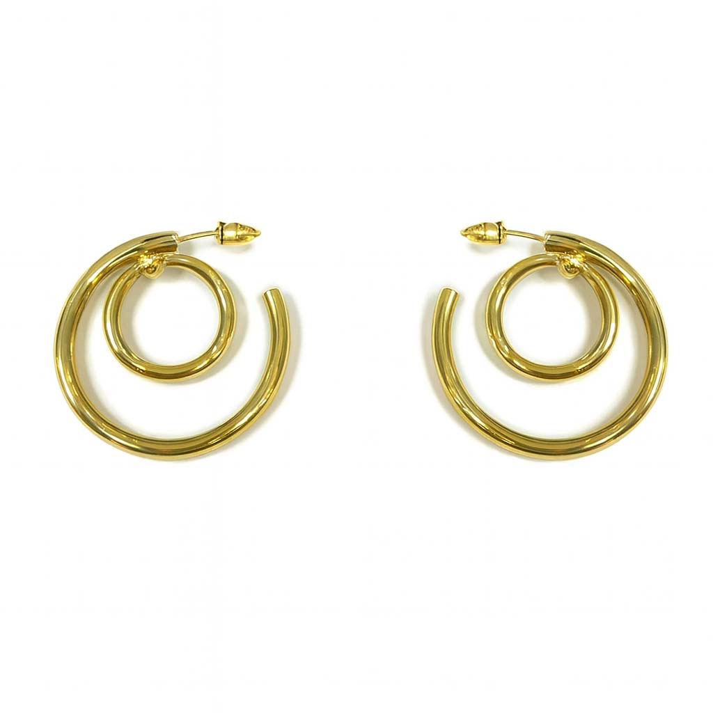 Angels Whisper Adilla Double Hoop Gold Earrings