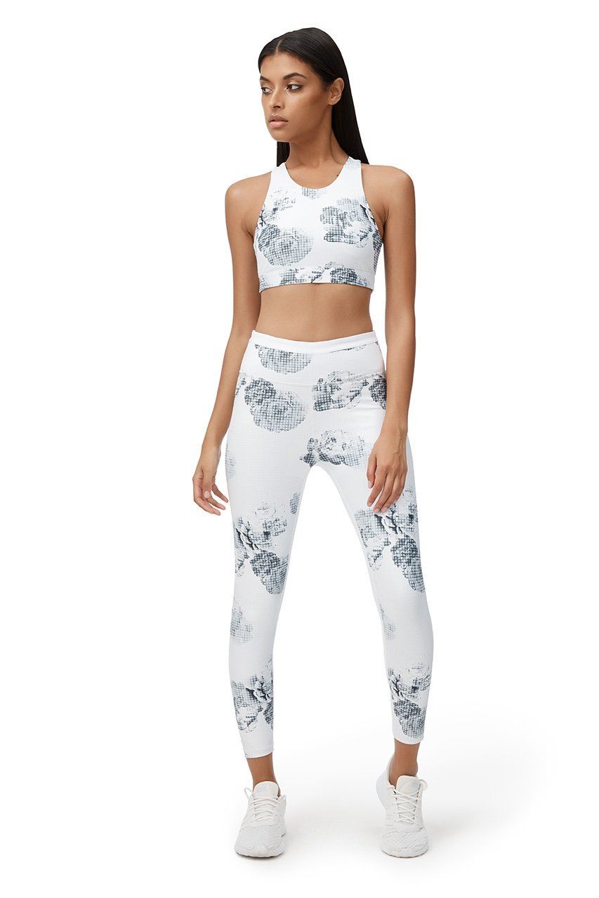 Allfenix Eden Sports Bra in White with Print - Hey Sara