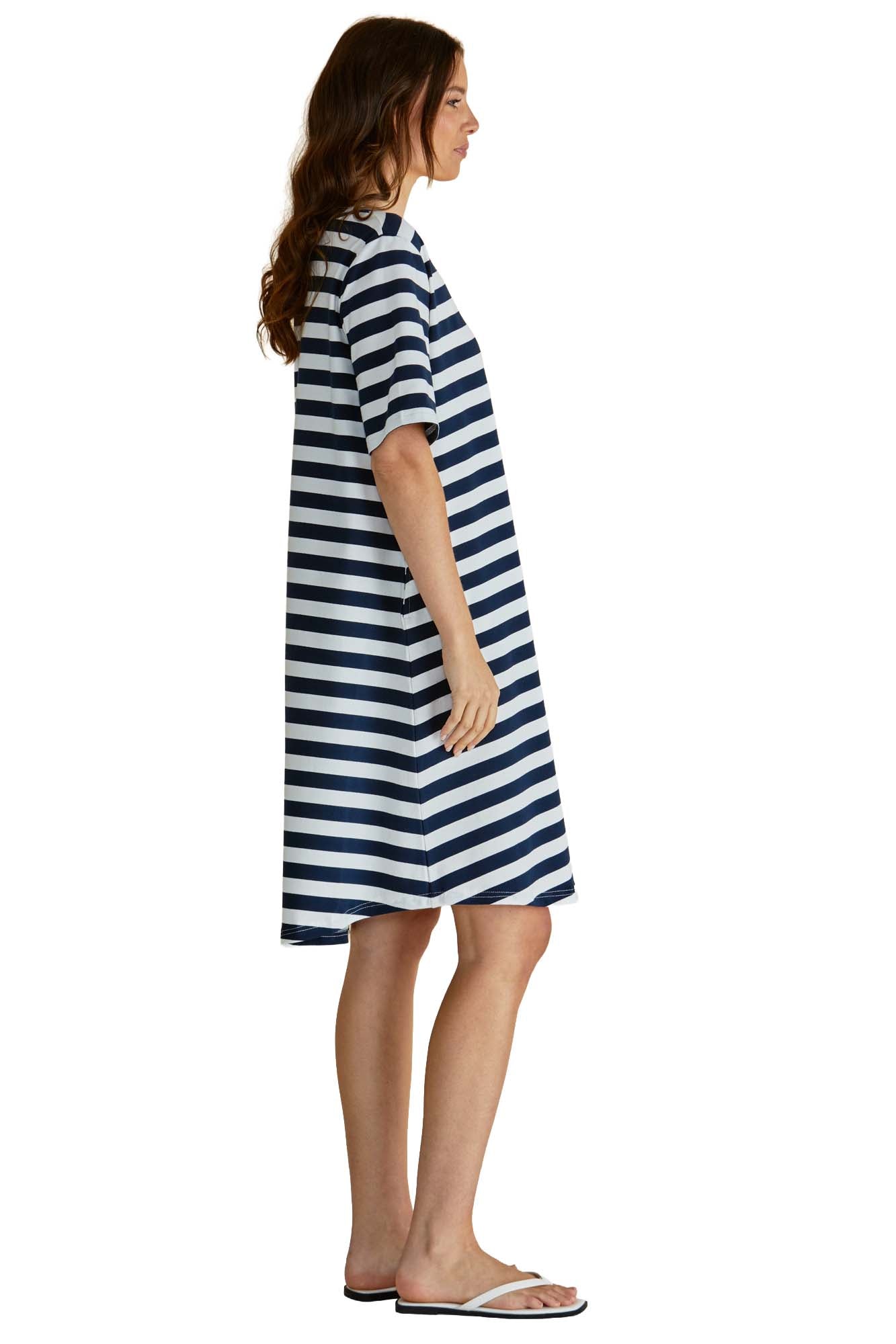 Betty Basics Eloise T-Shirt Dress in Navy Stripe