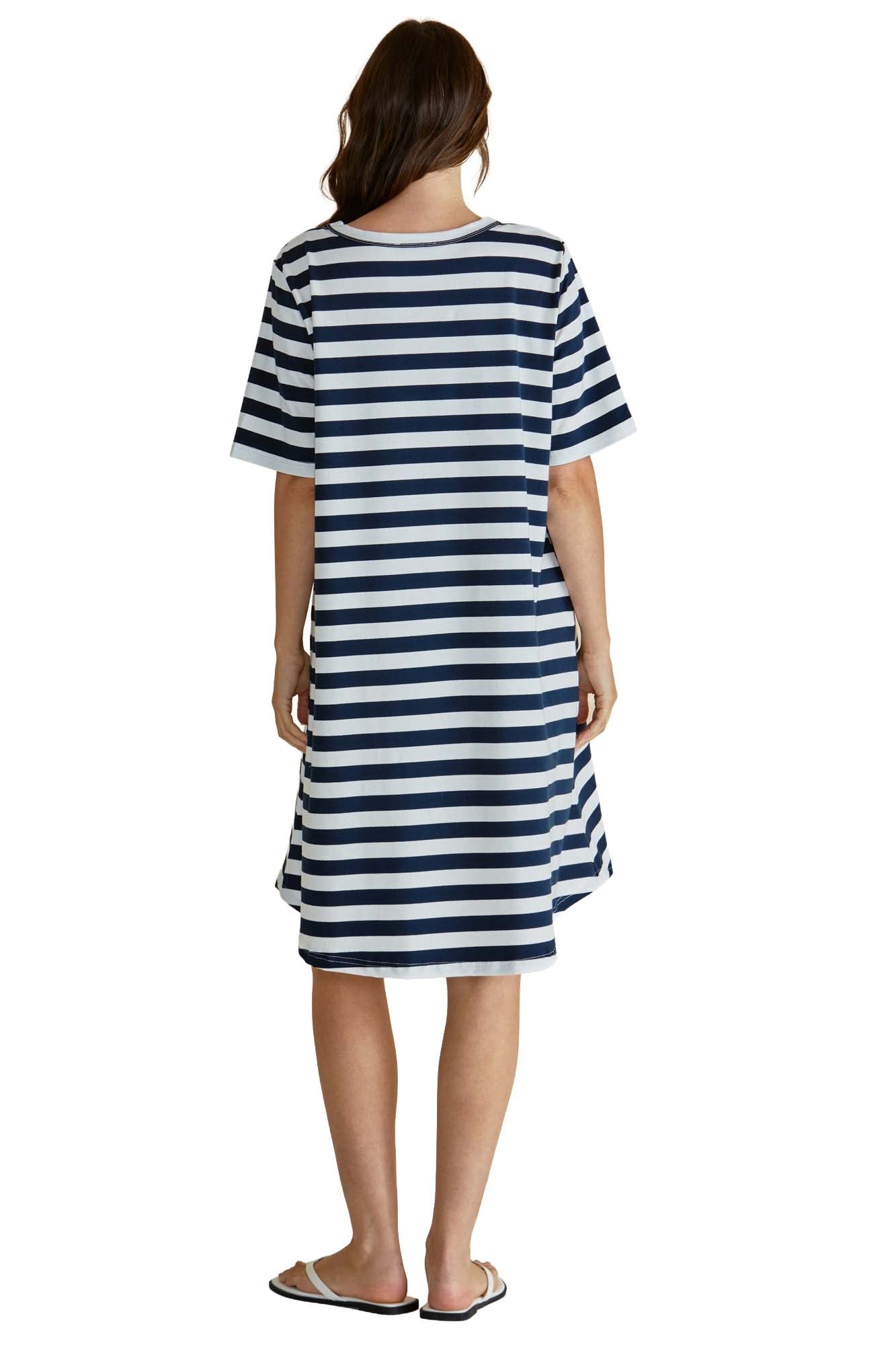 Betty Basics Eloise T-Shirt Dress in Navy Stripe