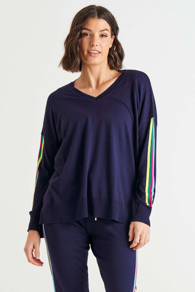 Betty Basics Karina Sweater in Blue Rainbow