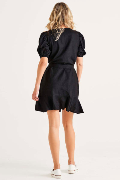 Betty Basics Birdie Mini Dress in Coal Black