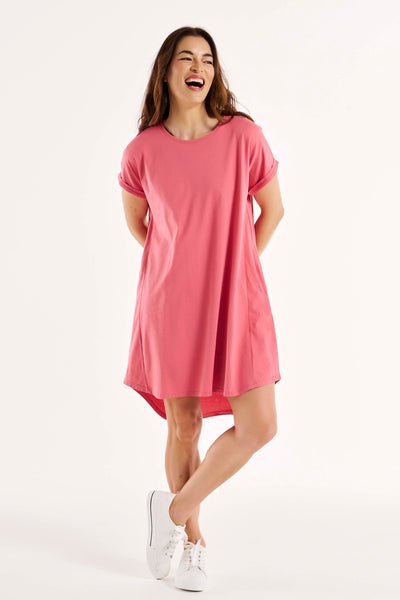 Betty Basics Maxine T-Shirt Dress in Dusty Rose