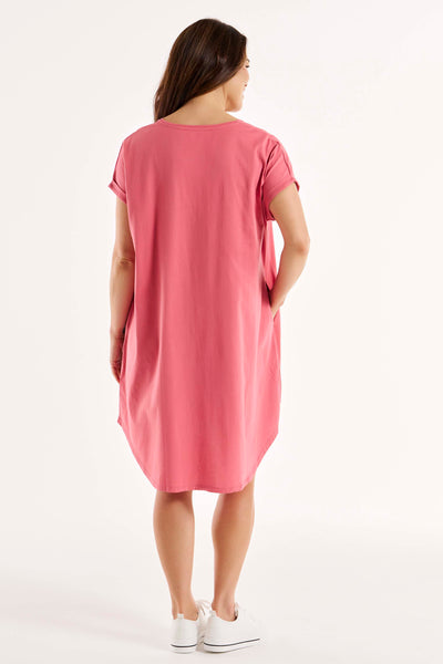 Betty Basics Maxine T-Shirt Dress in Dusty Rose