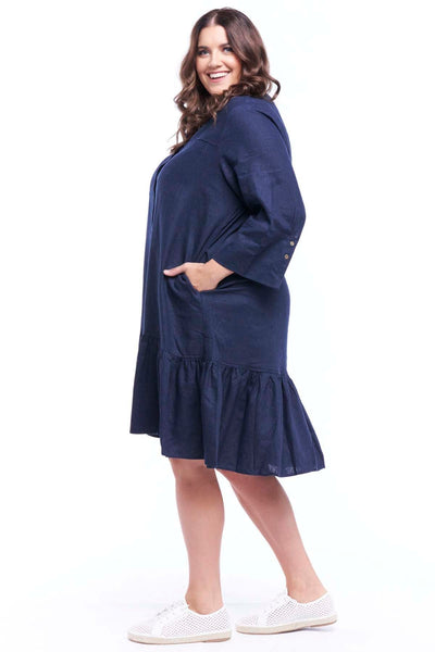 Betty Basics Adrienne Dress in Nightshadow Blue - Hey Sara