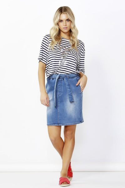 Betty Basics Archer Stretch Denim Skirt in Dark Indigo - Hey Sara