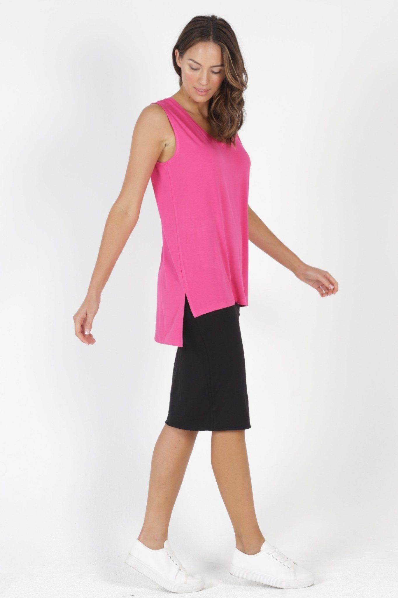 Betty Basics Barbados Tank in Fuchsia - Hey Sara
