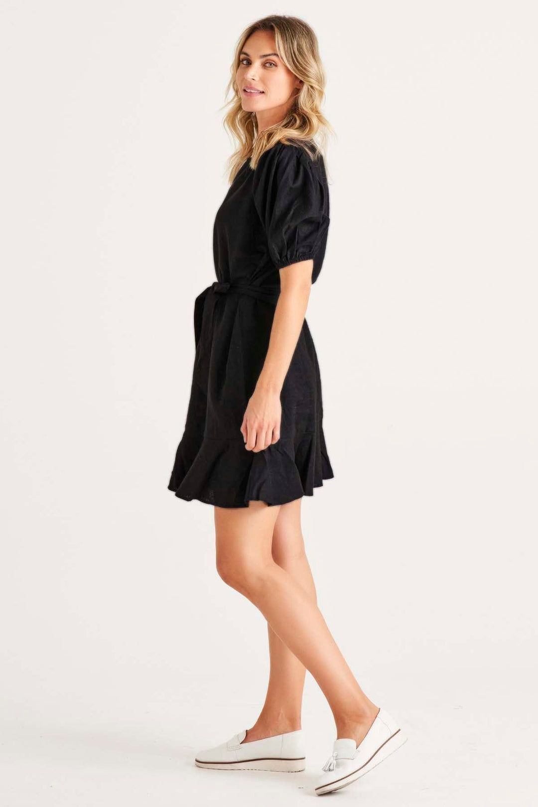 birdie mini dress Birdie Mini Dress in Coal Black | Betty Basics