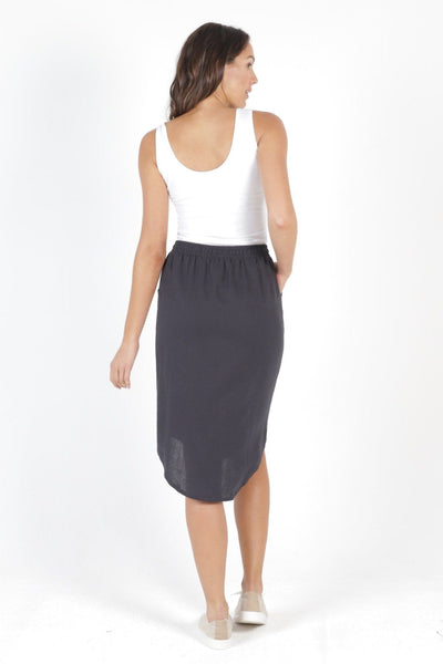 Betty Basics Carson Linen Skirt in Indi Grey - Hey Sara