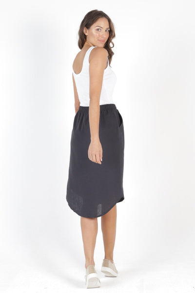 Betty Basics Carson Linen Skirt in Indi Grey - Hey Sara