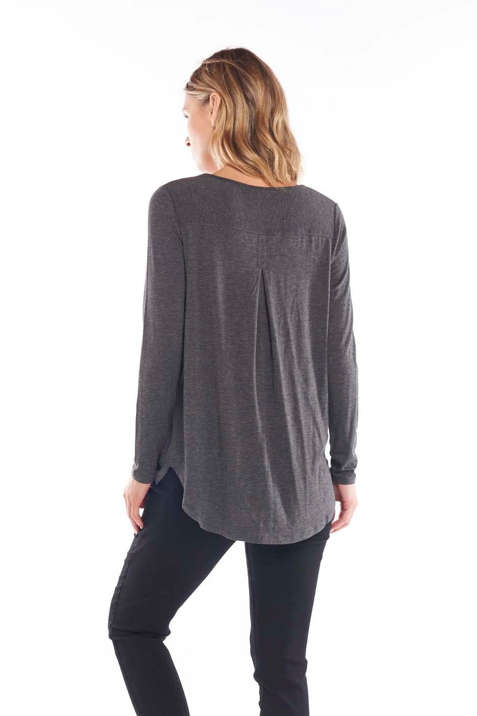 Betty Basics Evanna Top in Charcoal Marle - Hey Sara