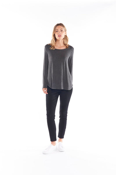 Betty Basics Evanna Top in Charcoal Marle - Hey Sara