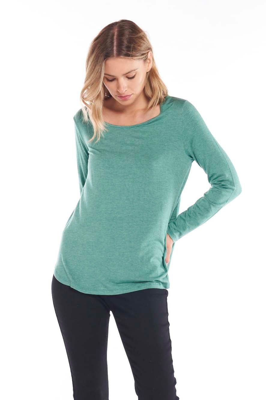 Betty Basics Evanna Top in Silver Fern Marle - Hey Sara
