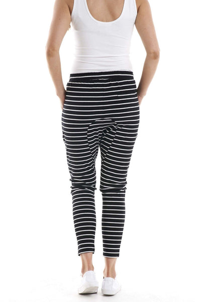 Betty Basics Jade Pant in Black with White Stripe - Hey Sara