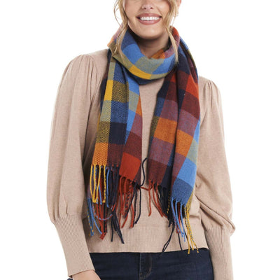 Betty Basics Kim Scarf in Multi Check - Hey Sara