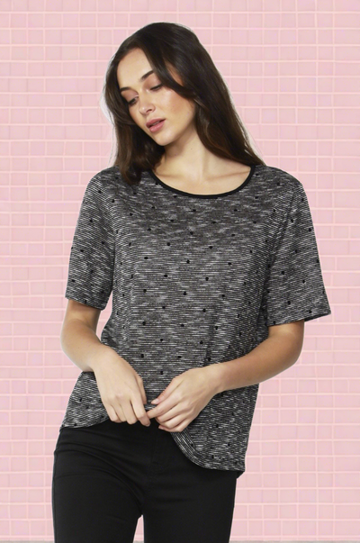 Betty Basics Los Angeles Tee in Melange Spot - Hey Sara