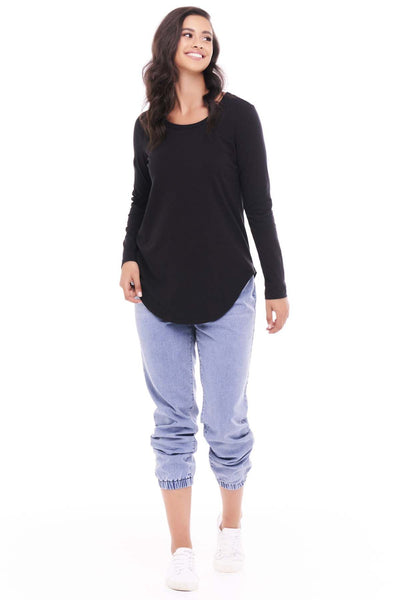 Betty Basics Megan Long Sleeve Top in Black - Hey Sara