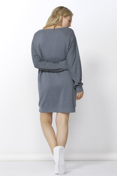 Betty Basics Nico Sweater Dress in Slate Blue - Hey Sara