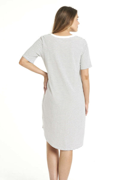 Betty Basics Nyree Dress in White Black Stripe - Hey Sara