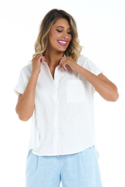 Betty Basics Robin Shirt in Ivory White - Hey Sara