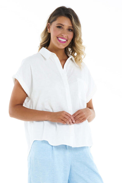 Betty Basics Robin Shirt in Ivory White - Hey Sara