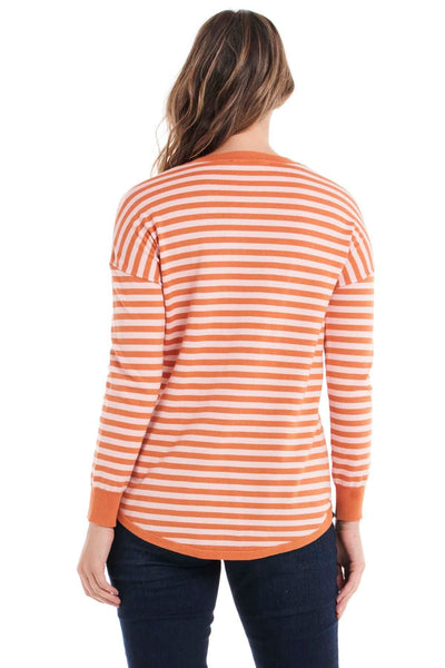 Betty Basics Sophie Knit Jumper in Pink and Apricot Stripe - Hey Sara