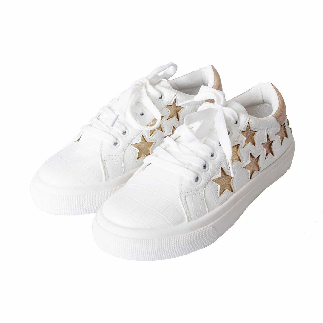 Betty Basics Star Struck Sneaker in White with Golden Stars Hey Sara