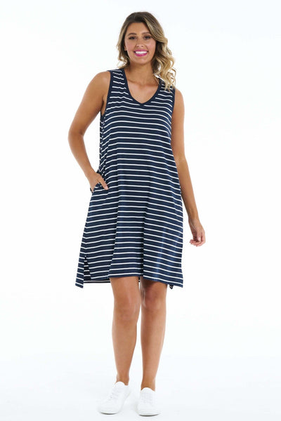 Betty Basics Summer Dress in Nautical Stripe - Hey Sara