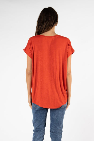 Betty Basics Toledo Tee in Sunset Red - Hey Sara