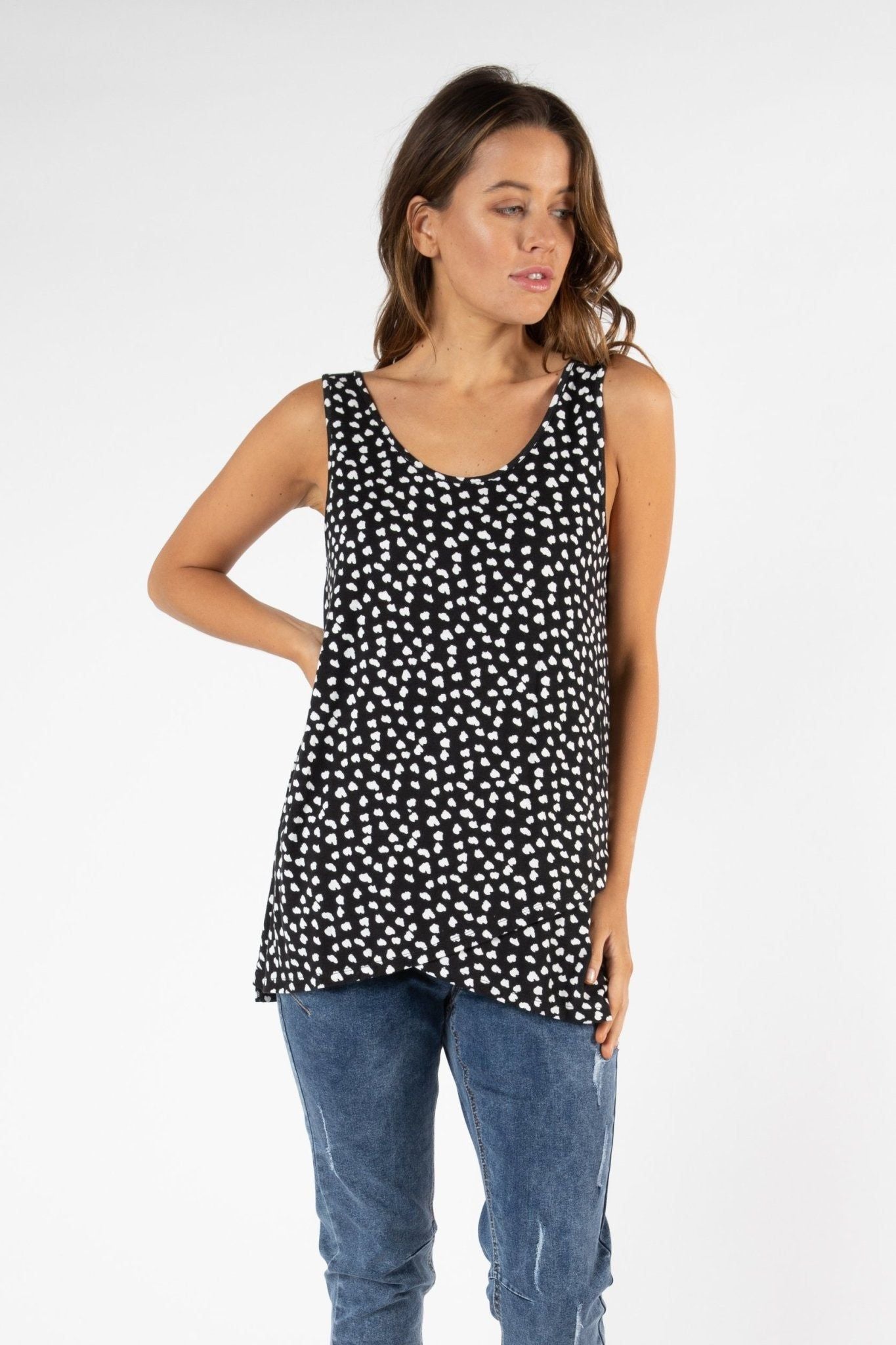 Betty Basics Zorita Tank in Heart Ocelot - Hey Sara