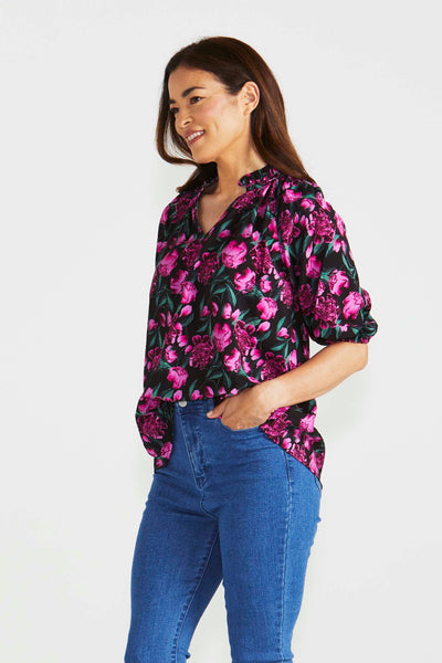 Betty Basics Cecilia Blouse in Floral Print