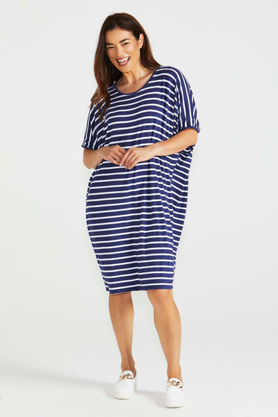 Betty Basics Maui Midi Dress in Parisian Stripe