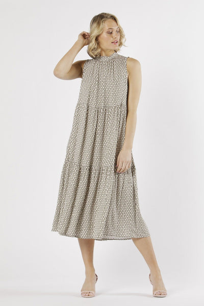 Fate + Becker Casablanca Midi Dress in Diamond Print - Hey Sara