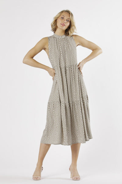 Fate + Becker Casablanca Midi Dress in Diamond Print - Hey Sara