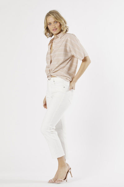 Fate + Becker Indiana Stripe Shirt in Rose - Hey Sara