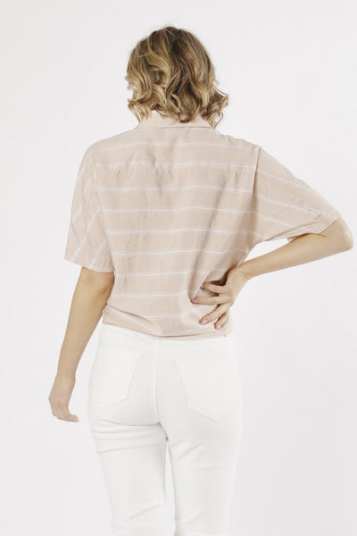Fate + Becker Indiana Stripe Shirt in Rose - Hey Sara