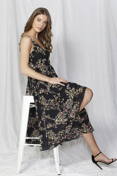 Fate + Becker Lille Pleated Wrap Dress in La Dolce Vita Print - Hey Sara