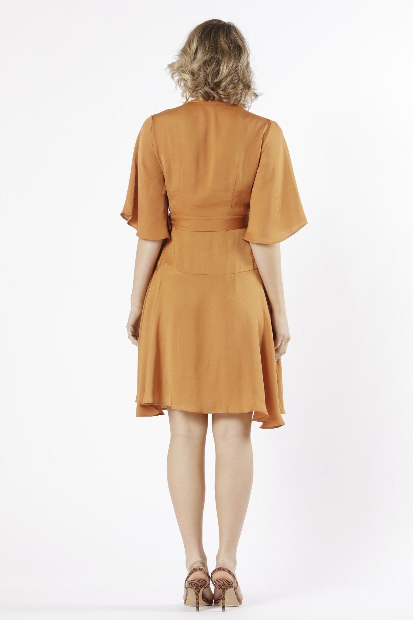 Fate + Becker Mariella Wrap Dress in Apricot - Hey Sara