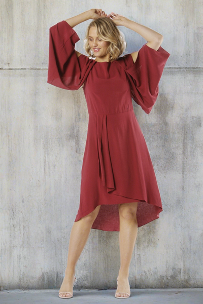 Fate + Becker Marrakesh Cowl back Dress in Plum - Hey Sara