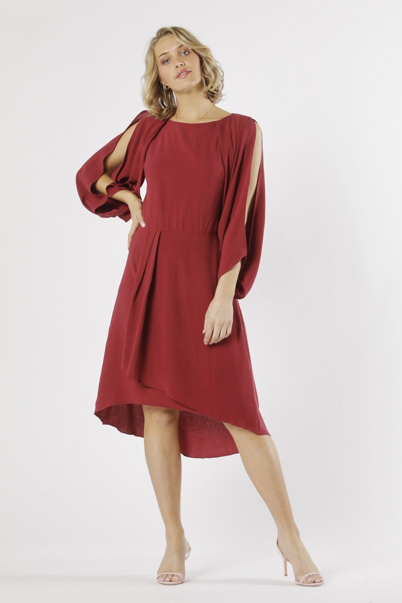 Fate + Becker Marrakesh Cowl back Dress in Plum - Hey Sara