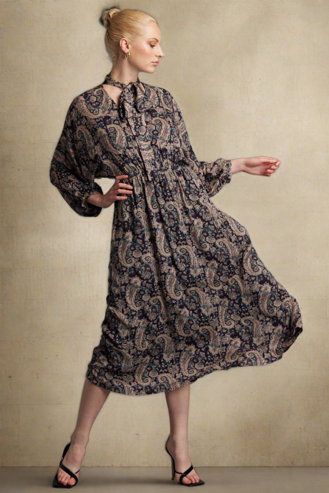 Nightfever Bohemian Maxi Dress in Navy Paisley | Fate & Becker | Hey Sara