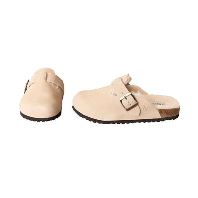 Human Shoes Lego Suede Leather Sandal in Sand