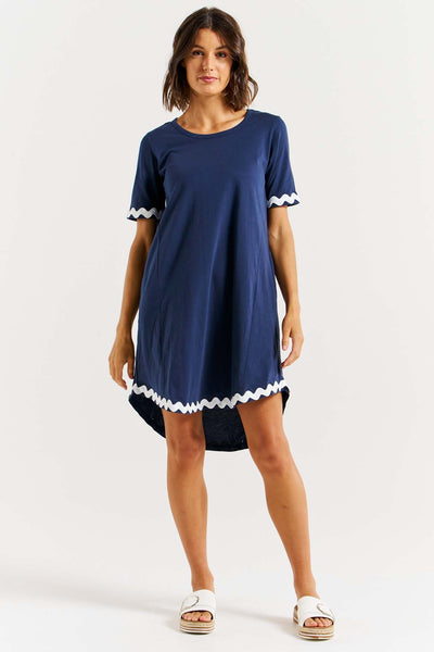 Betty Basics Nyree Dress in Navy White