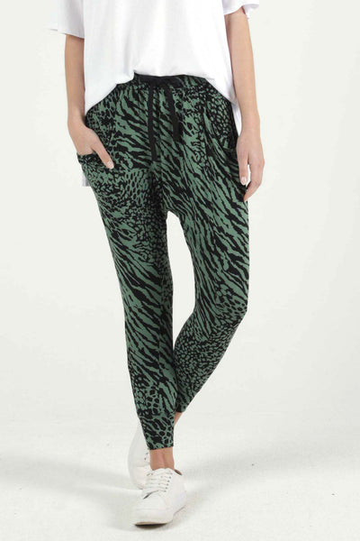 Betty Basics Barcelona Pants in Sage Instinct Print