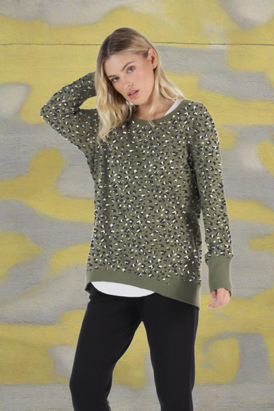 Betty Basics Dolly Sweater in Puma Print